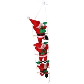3 peres noel sur echelle a suspendre