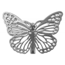 Lot de 4 Papillons métal Argent sur Pince