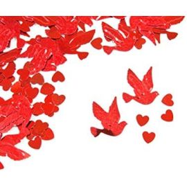 Confettis de table mariage Colombe Rouge