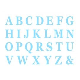 48 Lettres Adhésives Bleu Ciel en carton