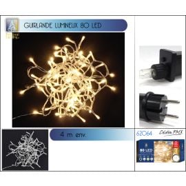 Guirlande lumineuse 80 LED Blanc chaud 4m