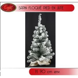 Sapin Vert artificiel de noel pied jute 90cm