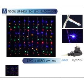 Rideau lumineux pas cher 180 LED Multicolore