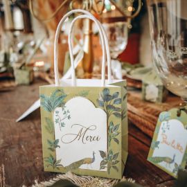 6 Sacs cadeaux Merci Theme Tropical