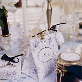 6 Sacs cadeaux toile de Jouy 