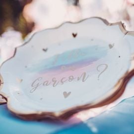 8 Assiettes en carton Gender Reveal