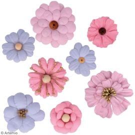 8 fleurs en papier Perles Lovely Swan