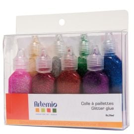 8 Tubes de colles pailletées Artemio