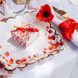 8 Assiettes Carton theme Poppy Love Coquelicot 