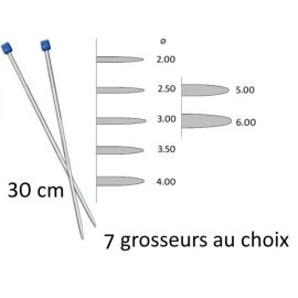 Aiguille à tricoter 30 cm en plastique x 2 pièces