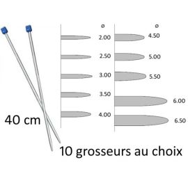 Aiguille à tricoter pas cher 40 cm x 2 pièces