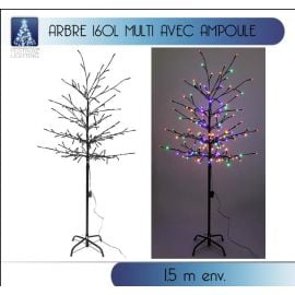 Arbre lumineux de noel exterieur enneigé 48 led bLanc Chaud, deco noel pas  cher - Badaboum