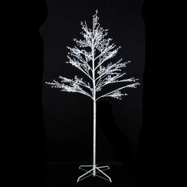 Arbre lumineux de noel exterieur enneigé 48 led bLanc Chaud, deco noel pas  cher - Badaboum