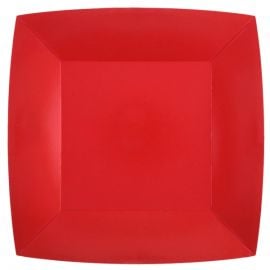 Assiette carrée en carton Rouge 23cm