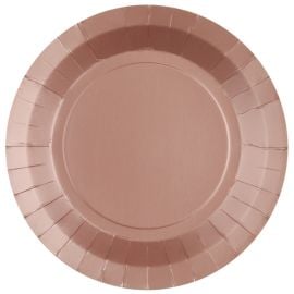 Assiette carton ronde Rose gold 23 cm