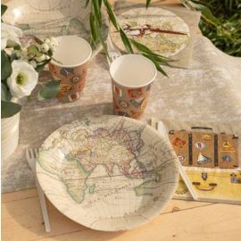 Assiette en carton Voyage 23cm