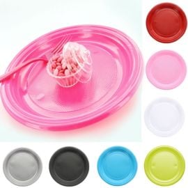 Assiette en plastique ronde 22cm couleur