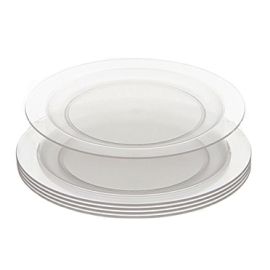 Assiette en plastique ronde réutilisable Transparente