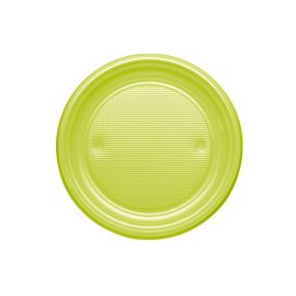 Assiette plastique Vert anis ronde 17 cm x 25 pièces