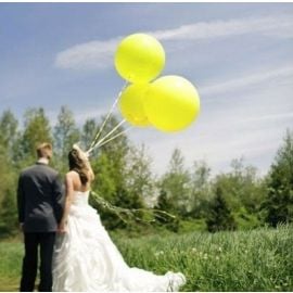 Ballon géant mariage Jaune 1m