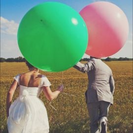 Ballon géant mariage vert anis