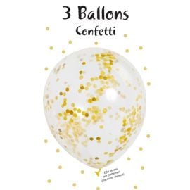 Ballon gonflable explosif avec confettis Or 28cm