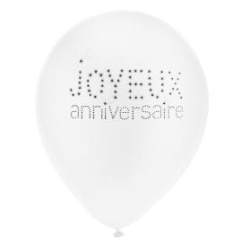 Ballon gonflable Joyeux anniversaire Blanc