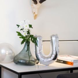 Ballon Mylar Lettre U Argent 36cm