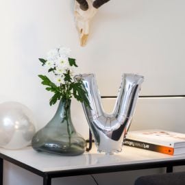 Ballon Mylar Lettre V Argent 36cm