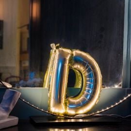 Ballon Mylar Lettre D Or 36cm