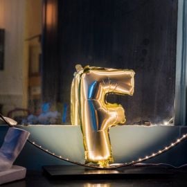 Ballon Mylar Lettre F Or 36cm
