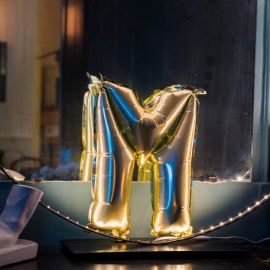 Ballon Mylar Lettre M Or 36cm