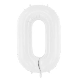 Ballon Mylar Chiffre 0 Blanc 86 cm