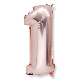 Ballon Mylar Chiffre 1 Rose 36cm