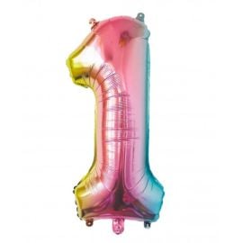 Ballon Mylar Chiffre 1 Irisé Pastel 86 cm