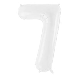 Ballon Mylar Chiffre 7 Blanc 86 cm