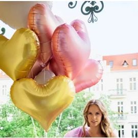 Ballon Mylar Géant Coeur Or 75cm