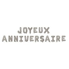 Ballon Mylar Géant Joyeux anniversaire Argent