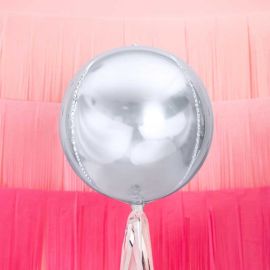 Ballon Mylar Rond Argent 45 cm