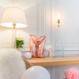 Ballon Mylar Lettre M Rose 36cm