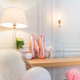 Ballon Mylar Lettre N Rose 36cm