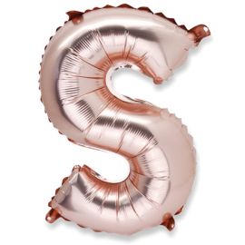 Ballon Mylar Lettre S Rose 36cm