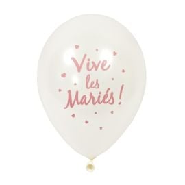 Ballon vive les mariés Nacré rose gold