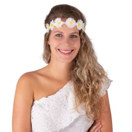 Bandeau cheveux hippie - fleurs blanches