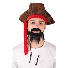 Barbe et moustache de pirate - noir - adulte