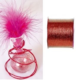 Bobine de cordon papier métallisé Rouge