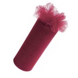 Bobine de tulle mariage 15cm Bordeaux