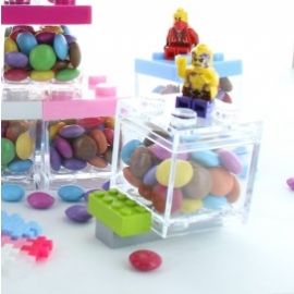 boite dragees lego transparent 