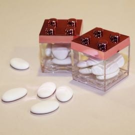 Boite dragees plexi LEGO Rose gold