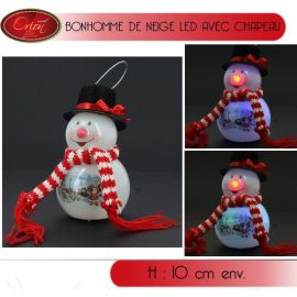 Bonhomme de neige LED avec chapeau
